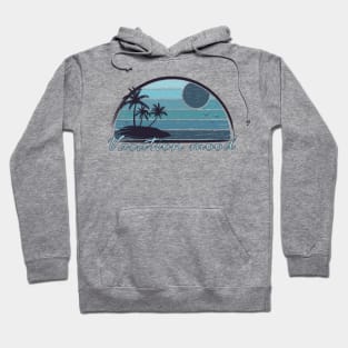 Vintage tropical vacation mood in blue Hoodie